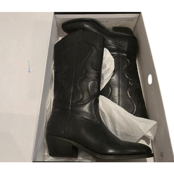 Nine West Women's Cwyft Mid Calf Boot in Black EUC Size 9 - Picture 6 of 9